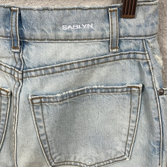 Sablyn High Rise Light Wash Jeans Distressed Knee Rip Button Fly Sz 26 - Picture 4 of 10